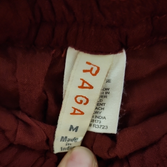 RAGA Red A-Line Midi Skirt with Tie Front - Picture 2 of 12